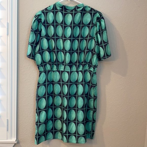 Zara Mini Dress Circles Dots Button Down Women's Size Medium - Picture 3 of 6